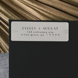 EVERLY Art Deco Elfenbeinschwarze Rücksendeadresse