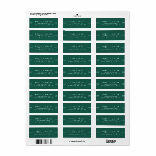EVERLY Art Deco Emerald Return Address Labels (Vorne)