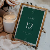 EVERLY Art Deco Emerald Wedding Table Numbers Einladung