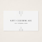EVERLY Art Deco Minimal Business Gift Certificate (Vorderseite)