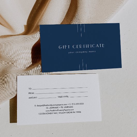 EVERLY Art Deco Navy Geschäft Geschenkgutschein