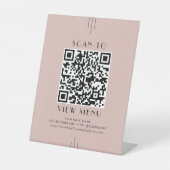 EVERLY Art Deco Rosé Restaurant Menü QR Code Sockelschild (Vorderseite)