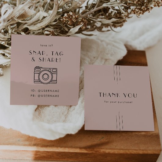 EVERLY Art Deco Rosé Snap Tag Danke