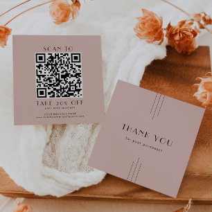 EVERLY Art Deco Röte Geschäft QR-Code Danke Rabattkarte