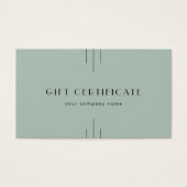 EVERLY Art Deco Sage Business Gift Certificate (Vorderseite)