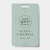 EVERLY Art Deco Salbei-Logo QR-Code Mitarbeiter-ID Ausweis (Vorderseite)