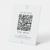 EVERLY Art Deco White Black Bar Menu QR Code Sockelschild (Vorderseite)
