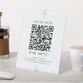 EVERLY Art Deco White Black Bar Menu QR Code Sockelschild (In SItu)