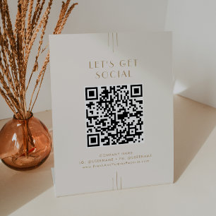 EVERLY Cream Gold Business Let's Get Social Media Sockelschild