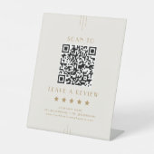 EVERLY Cream Gold Business QR Code Hinterlassen Si Sockelschild (Vorderseite)