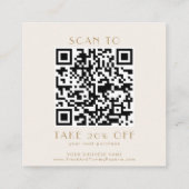 EVERLY Creme und Gold Business QR Code Danke Rabattkarte (Rückseite)