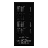 EVERLY Dark Black Double Sided Business Price List Werbekarte (Hinten)