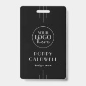 EVERLY Dark Black Logo QR-Code Mitarbeiter-ID-Kart Ausweis (Vorderseite)
