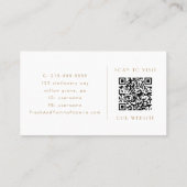 EVERLY Gold Art Deco Simple Geometric QR Code Visitenkarte (Rückseite)