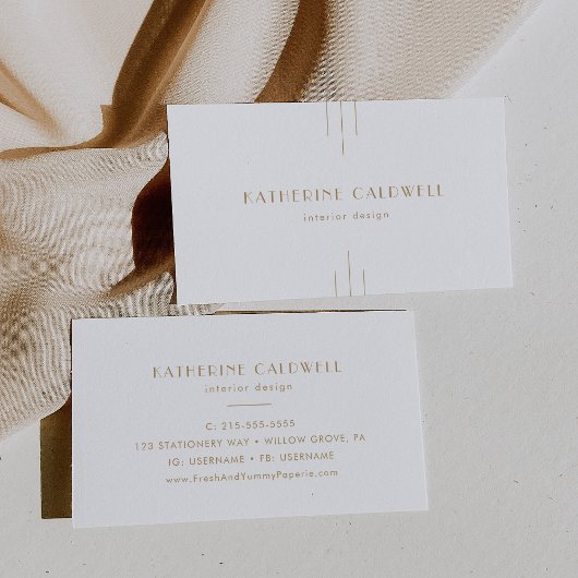 EVERLY Gold Art Deco Simple Geometric Visitenkarte