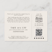 EVERLY Ivory Black Small Business Thank You Order Begleitkarte (Rückseite)