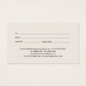 EVERLY Ivory Gold Black Business Gift Certificate (Rückseite)