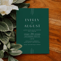 EVERLY Juwel-Ton Art Deco Smaragdgrüne Hochzeit