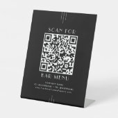 EVERLY Modern Art Deco Black Bar Menu QR Code Sockelschild (Vorderseite)