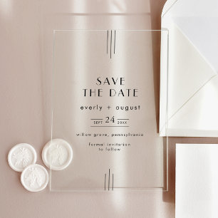 EVERLY Moderne Art Deco Hochzeit - Heiratsantrag Acryleinladungen