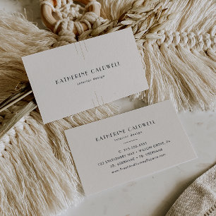 EVERLY Retro Art Deco Elfenbein Gold Schwarz Visitenkarte