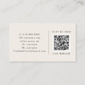 EVERLY Retro Art Deco Ivory Gold Black QR Code Visitenkarte (Rückseite)