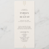 EVERLY Retro Art Deco Ivory Gold Black Wedding Programm (Vorderseite)
