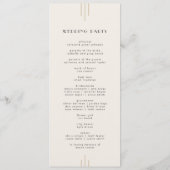 EVERLY Retro Art Deco Ivory Gold Black Wedding Programm (Rückseite)