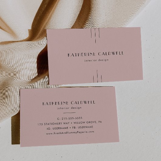 EVERLY Retro Vintage Art Deco Blush Pink Visitenkarte