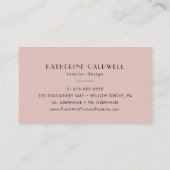 EVERLY Retro Vintage Art Deco Blush Pink Visitenkarte (Rückseite)