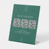 EVERLY Smaragdgrüner Geschäfts-QR-Code Scan zum Be Sockelschild (Vorderseite)