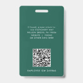 EVERLY Smaragdgrünes Logo QR-Code Mitarbeiter-ID-K Ausweis (Rückseite)