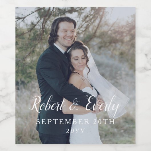 Everly Wedding Weinetikett (Einzelnes Label)