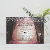 Evermore | Bezauberndes Forest Pink-Brautparty Einladung (Stehend Vorderseite)
