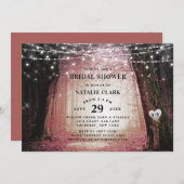 Evermore | Bezauberndes Forest Pink-Brautparty Einladung (Vorne/Hinten)