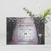 Evermore | Bezauberndes Mauve-Brautparty Einladung (Stehend Vorderseite)