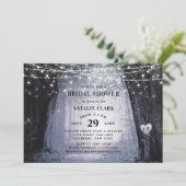 Evermore | Bezauberndes waldliches Lila Brautparty Einladung (Stehend Vorderseite)