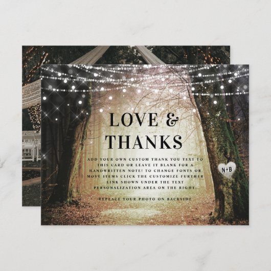 Evermore | Bezauberte Liebe des Heidelwaldes und D Dankeskarte (Vorne/Hinten)