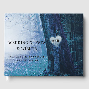 Evermore Bezauberter Fairy Forest Blue Wedding Gästebuch