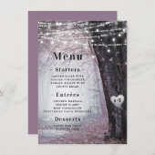 Evermore | Bezauberter Fairy Forest | Mauve Dinner Menükarte (Vorne/Hinten)