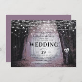 Evermore | Bezauberter Fairy Forest | Mauve Weddin Einladung (Vorne/Hinten)