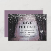 Evermore | Bezauberter Fairy Forest | Mauve Weddin Save The Date (Vorne/Hinten)