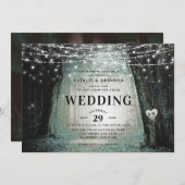 Evermore | Bezauberter Fairy Forest | Moss Wedding Einladung (Vorne/Hinten)