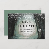Evermore | Bezauberter Fairy Forest | Moss Wedding Save The Date (Vorne/Hinten)