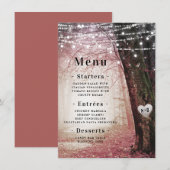 Evermore | Bezauberter Fairy Forest | Rosa Abendes Menükarte (Vorne/Hinten)