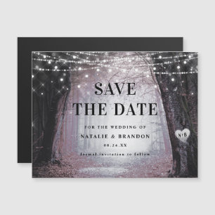 Evermore   Bezauberter Waldmauve Save the Date Magneteinladung