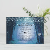 Evermore | Bezaubertes Forest Blue Brautparty Einladung (Stehend Vorderseite)