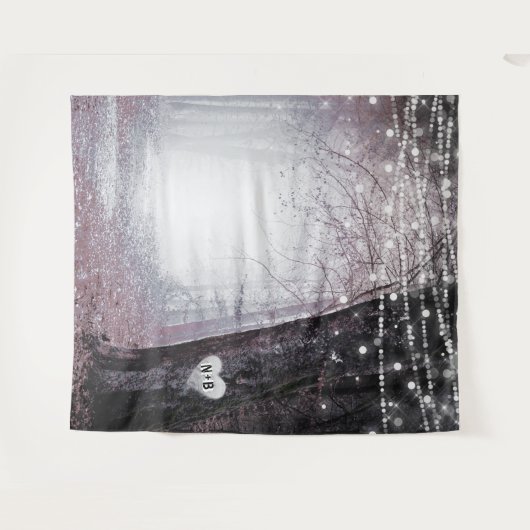 Evermore | Hintergrund des verzauberten Waldhochze Wandteppich (Vorderseite (Horizontal))