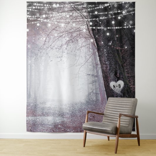 Evermore | Hintergrund des verzauberten Waldhochze Wandteppich (Beispiel)