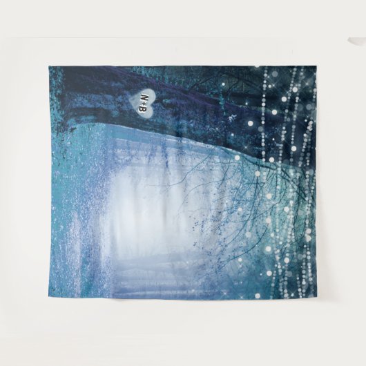 Evermore | Hintergrund des verzauberten Waldhochze Wandteppich (Vorderseite (Horizontal))